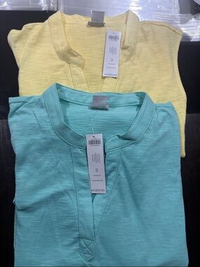Chico's Tank Tops in Yellow and Aqua
